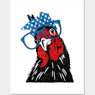 mother chicken bandana Posters and Art